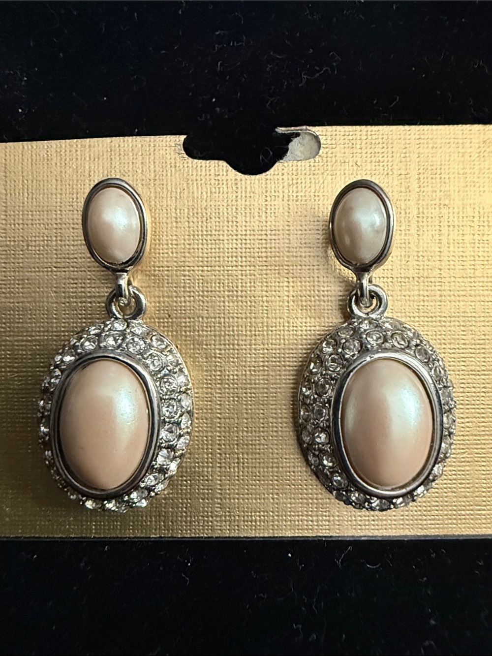 Classic Pearl Drop Earrings in Champagne -